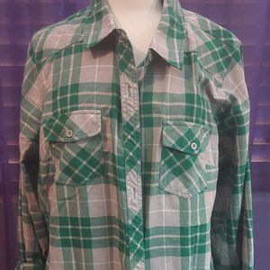 Harry Potter SLYTHERIN Green/White Unisex Flannel Shirt